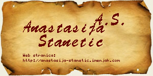 Anastasija Stanetić vizit kartica